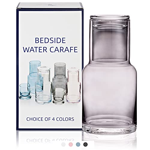 Bedside Water Carafe And Glass Set Vintage Nightstand Glass Carafe With Cup  To Keep You Hydrated During The Night Or Popular Mouthwash Decanter Or Sma