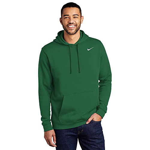 Nike Club Fleece Pullover Hoodie Color Dark Green Size Small