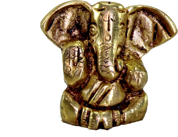 Esplanade Brass Ganesha Idol 1.2 Inches Antique