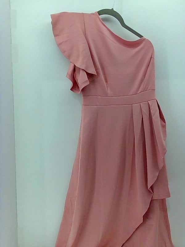 Generic Womens Dress Stretch Strap Sleeveless Formal Dress Blush Size Small