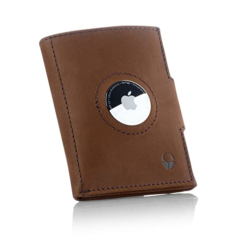 Wallet Air Slim Airtag Holder Leather Card Rfid Vintage Brown