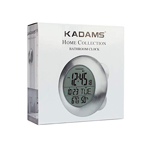 KADAMS Digital Bathroom Shower Kitchen Clock Timer with Alarm