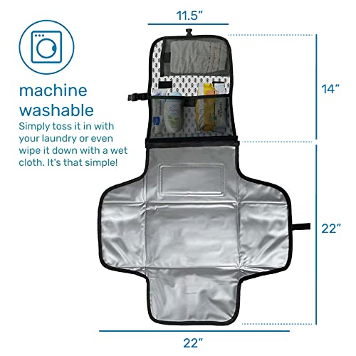 Enovoe Portable Changing Pad Waterproof Grey Arrow Design Convenient Durable Baby