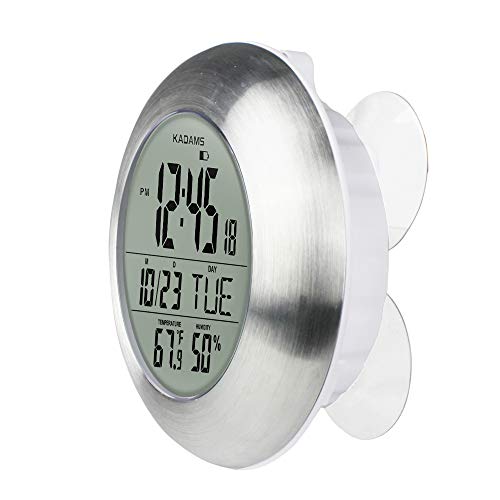 KADAMS Digital Bathroom Shower Kitchen Clock Timer with Alarm