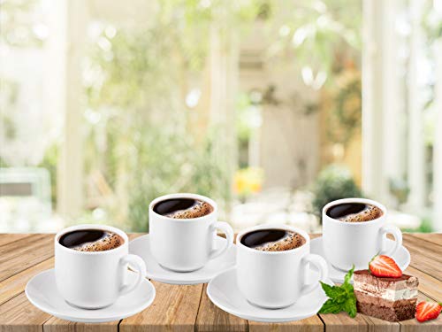 Bruntmor 12 Pc White 4 Oz Espresso Cup Set - Cute Ceramic Mugcup