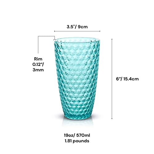 BELLAFORTE Shatterproof Tritan Plastic Tall Tumbler Set of 4 19oz