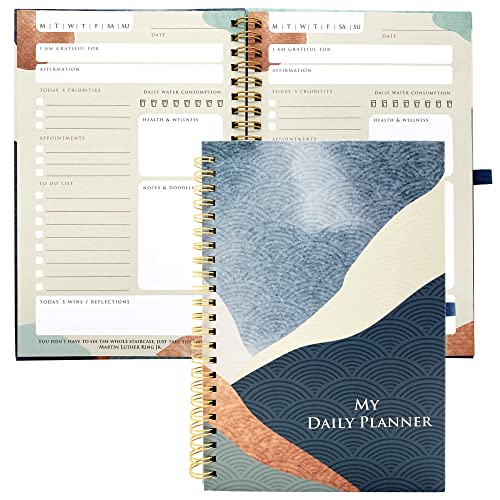 MESMOS Undated Daily Planner Organizer, To Do List Notebook, Undated Planner for Women & Men, Small Business Cute Office Supplies, Day Planner, Office Productivity Planner, Daily Journal (120 Days,A5)