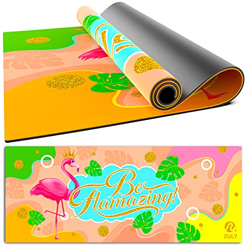 ZULY Eco Friendly Kids Yoga Mat with Free Strap Microfiber Suede Organic Rubber