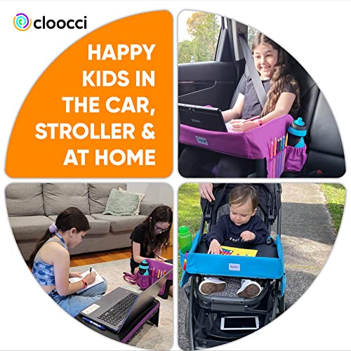 Cloocci Kids Travel Tray for the Car Desk Black/blue
