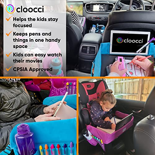 Cloocci Kids Travel Tray for the Car Desk Black/blue