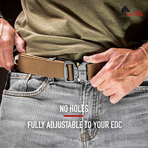 WOLF TACTICAL Heavy Duty Quick-Release EDC Belt - Stiffened 2-Ply 1.5” Nylon Gun Belt for Concealed Carry Holsters