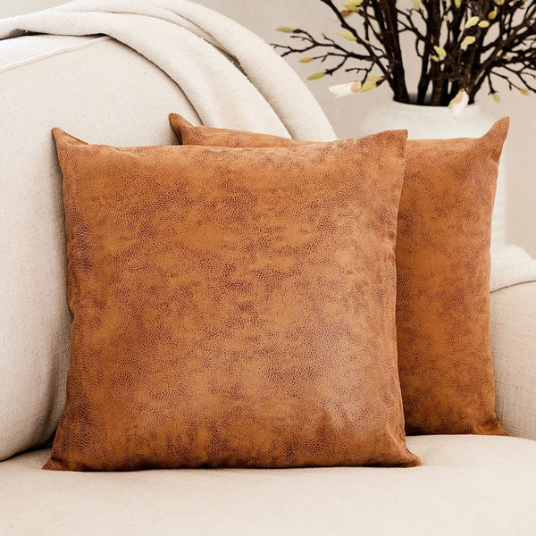 WILDIVORY Decorative Throw Pillow Covers for Couch, Boho Pillow Covers  18x18 Set of 4, Modern Farmhouse Pillow Covers for Living Room, Bed, Boho  Decor, Boho Throw Pillows, Faux Leather Pillow Covers price