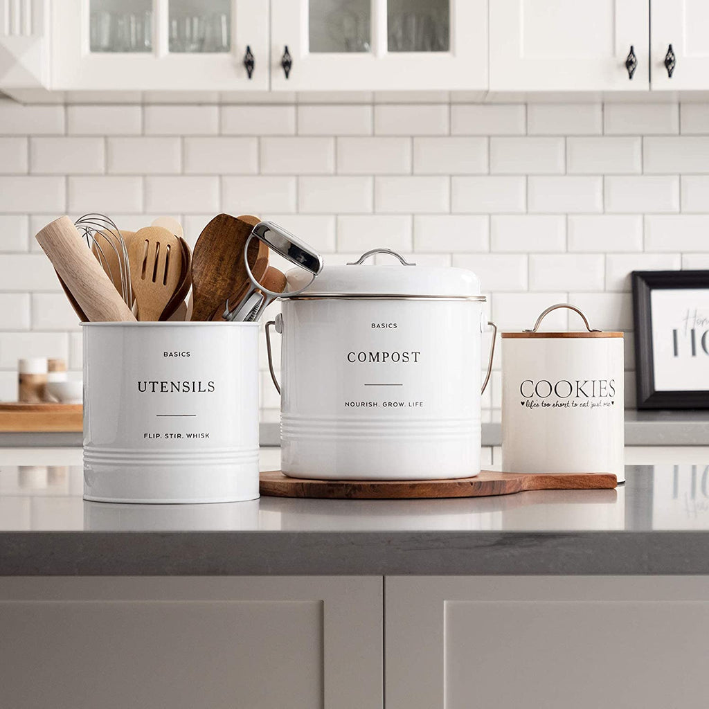 compost pail, cream - Whisk