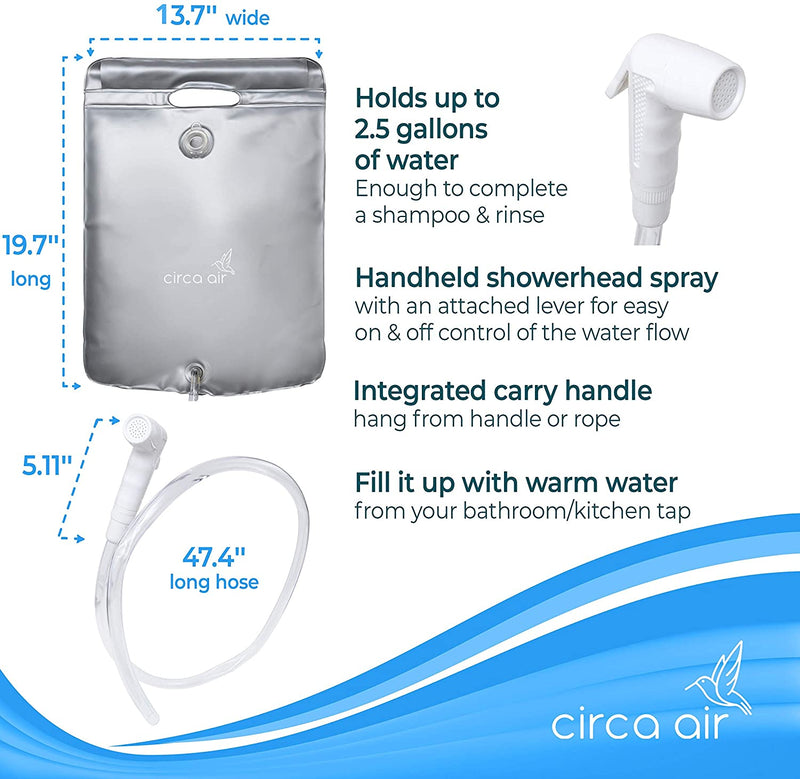 Circa Air Bedside Shower System 2.5 Gl Water Shower Bag