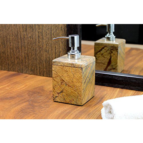 Kleo Soap Lotion Dispenser Brown Square Bathroom Accessories Bath Set